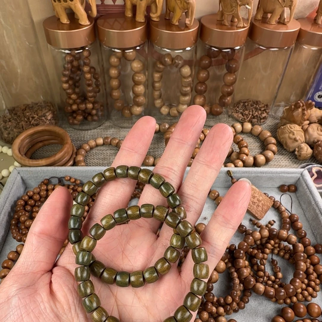 维腊木（绿檀）手串/手链畫*7x8单圈手串