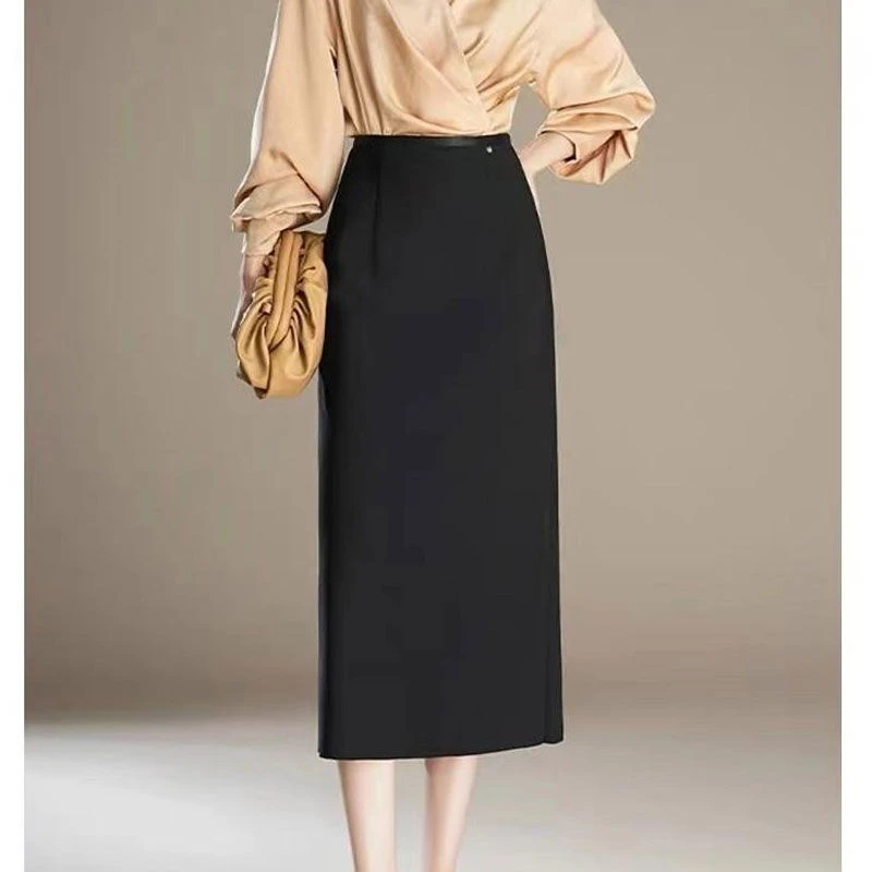 【两个裙长】春秋款半身裙女百搭中长款修身包臀一步裙气质款