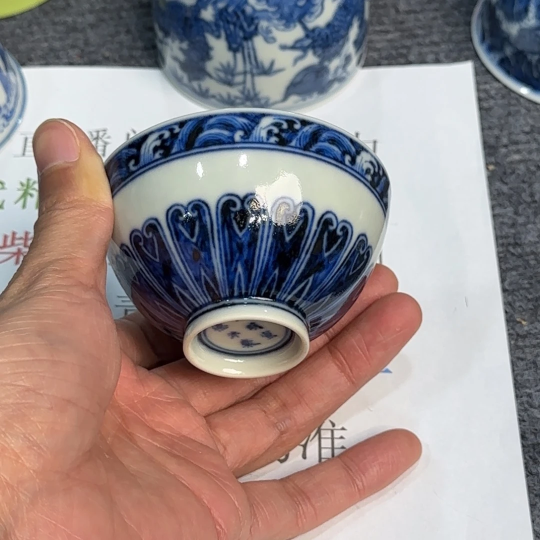 瓷杯子当代仿古精品全手工