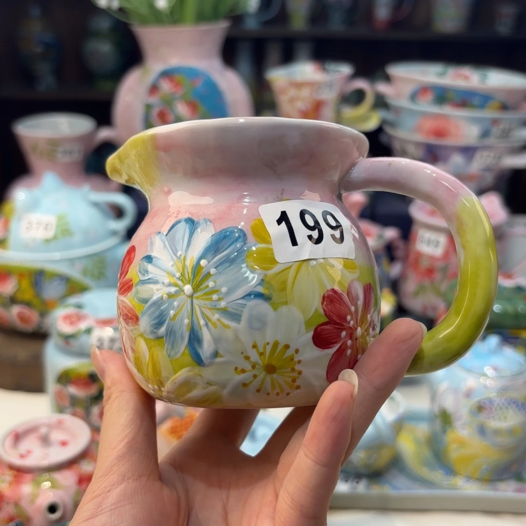 瓷片景德镇手绘高温釉下彩陶瓷茶具