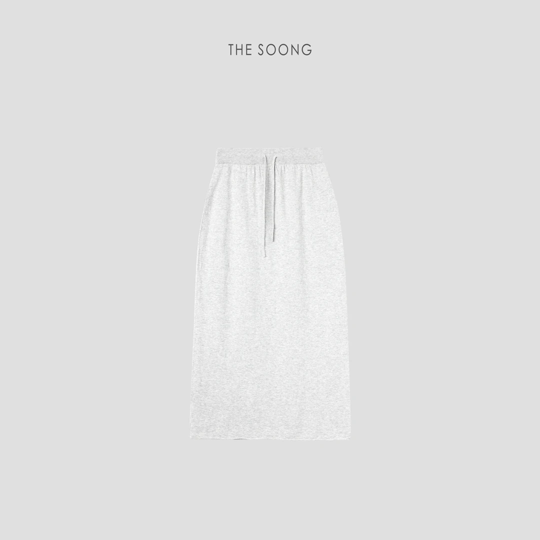 THESOONG|"糯感肌理裙"进口天然亚麻棉夹花肌理橡筋腰半身裙Z7249