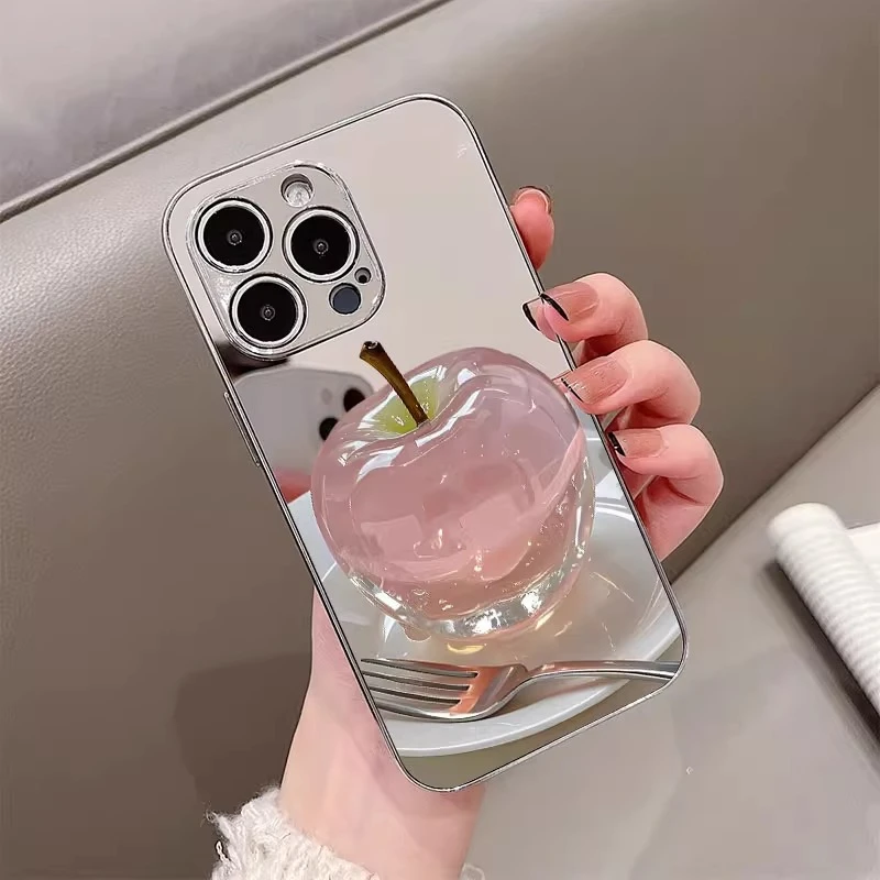 适用苹果16promax手机壳新女款iPhone13水晶苹果15电镀plus镜面14