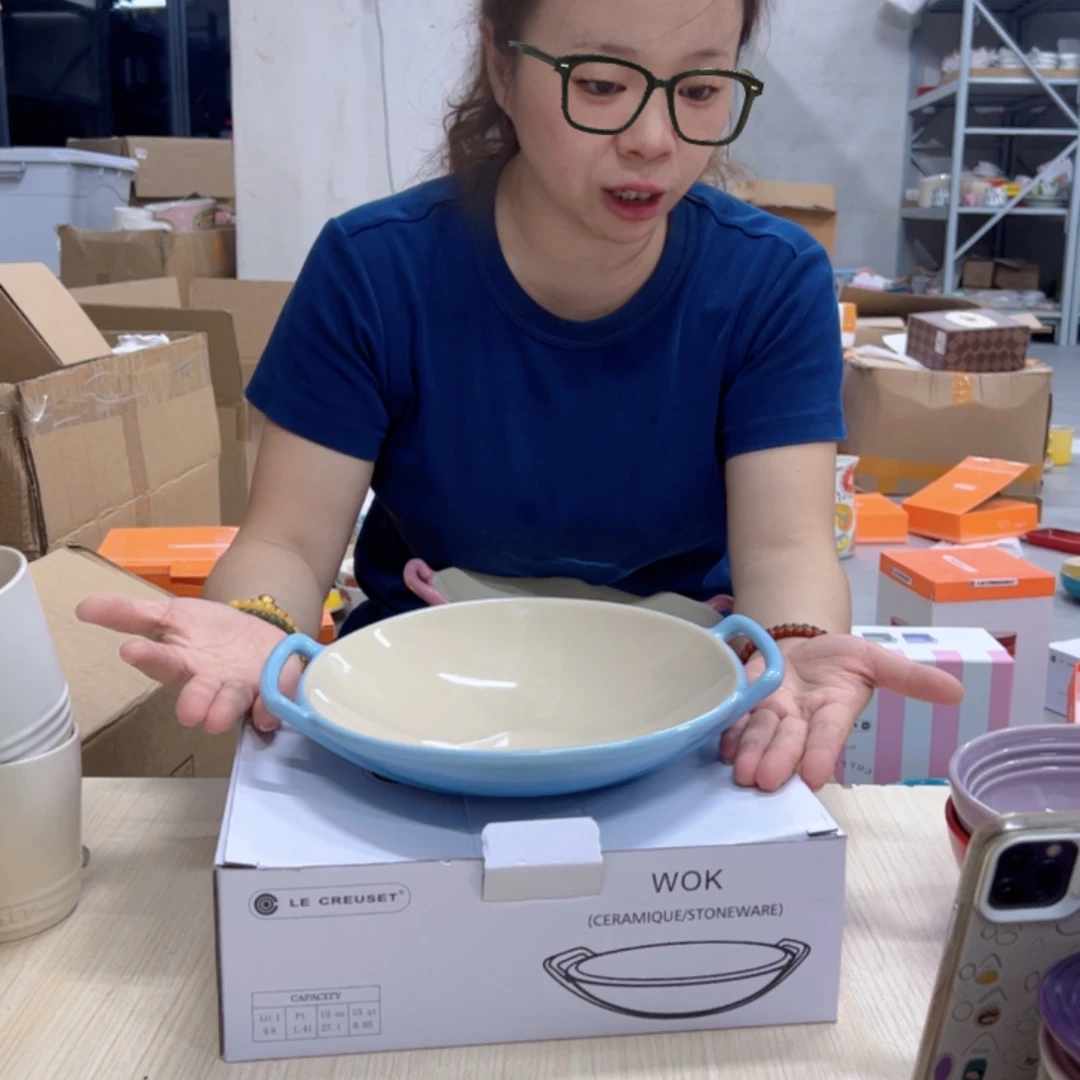 小姐姐家瓷器好漂亮蓝色双耳盘
