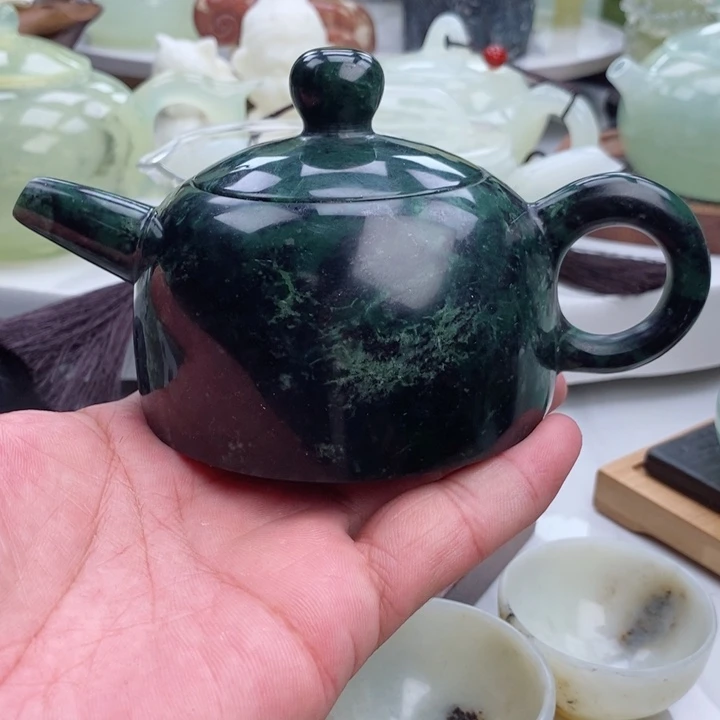 岫玉四大名玉壶未镶嵌蒙*马