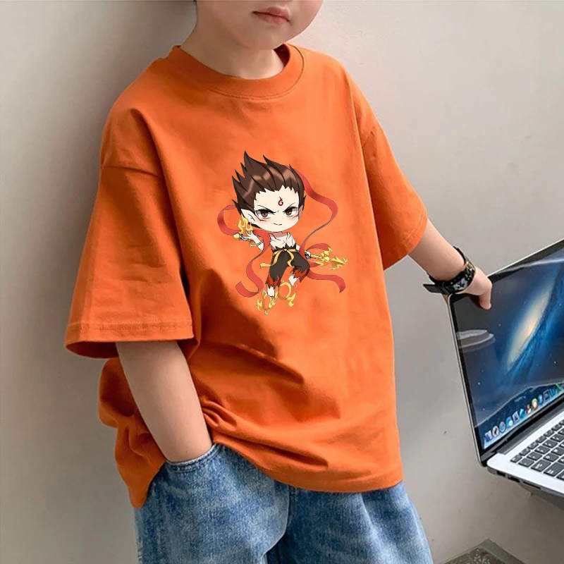 男童新款T恤短袖2025卡通儿童夏装纯棉体恤中大童宽松半袖上衣潮