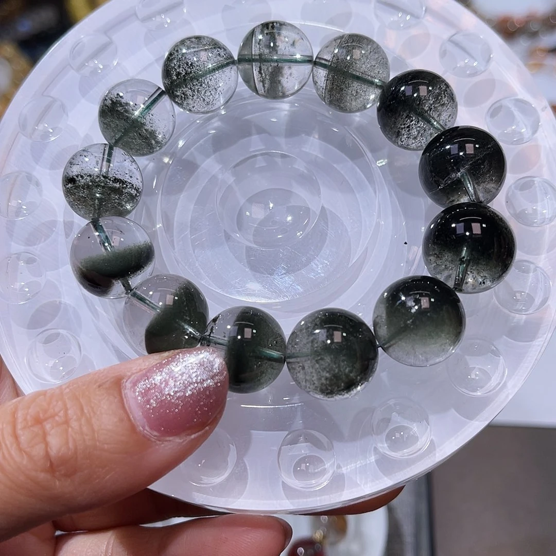 未镶嵌手链水晶绿幽灵14.5mm