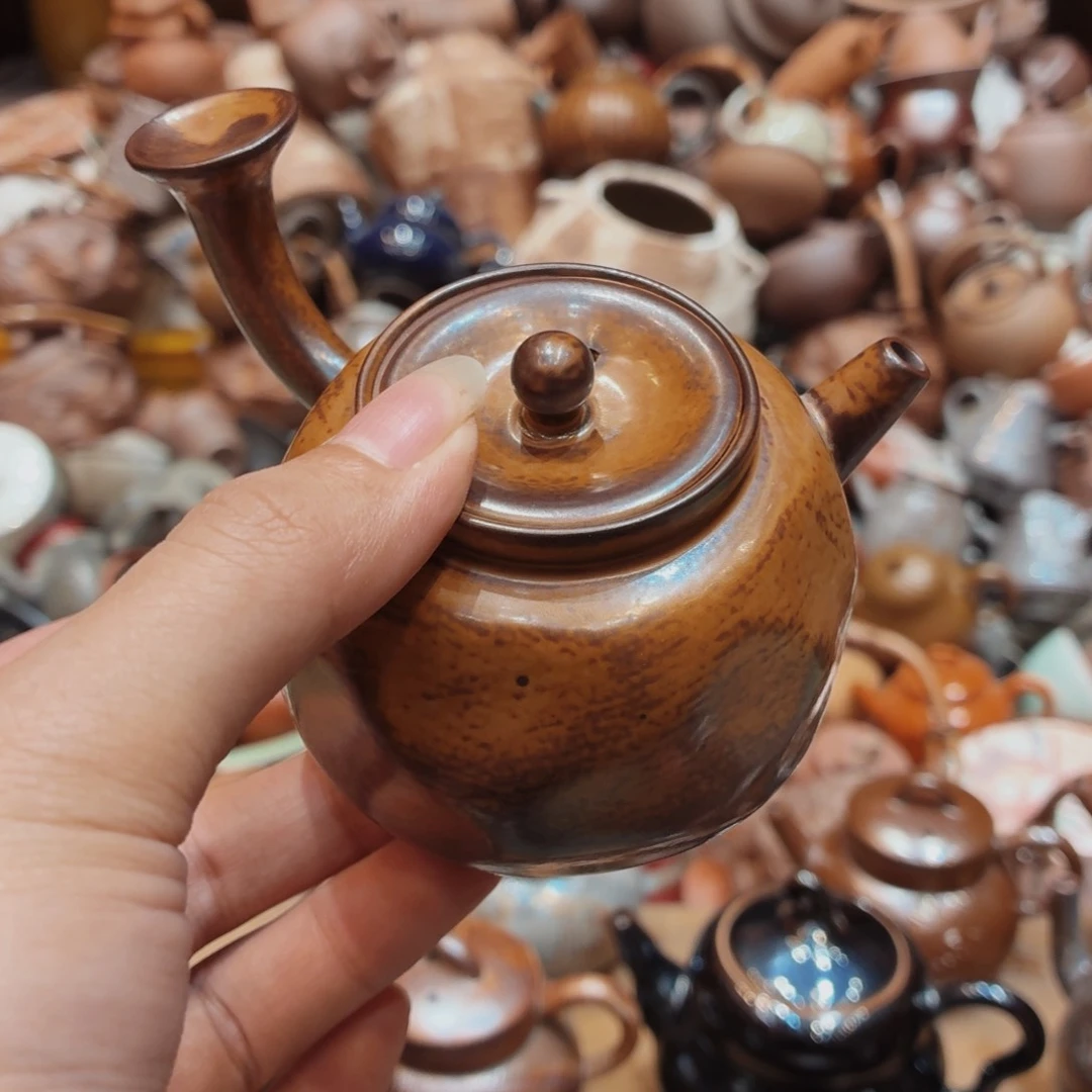 柴烧老岩泥手工茶壶器皿