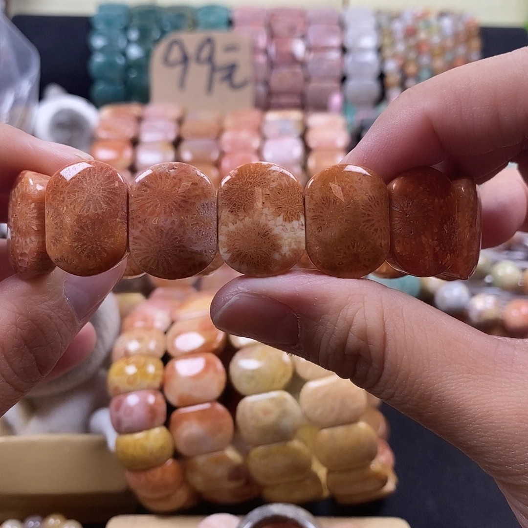 硅化珊瑚（珊瑚玉）未镶嵌手牌21号