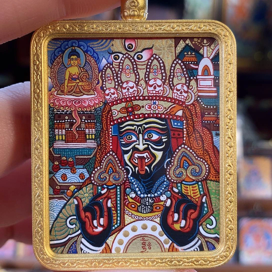 吊坠热贡纯手绘唐卡扎基拉姆