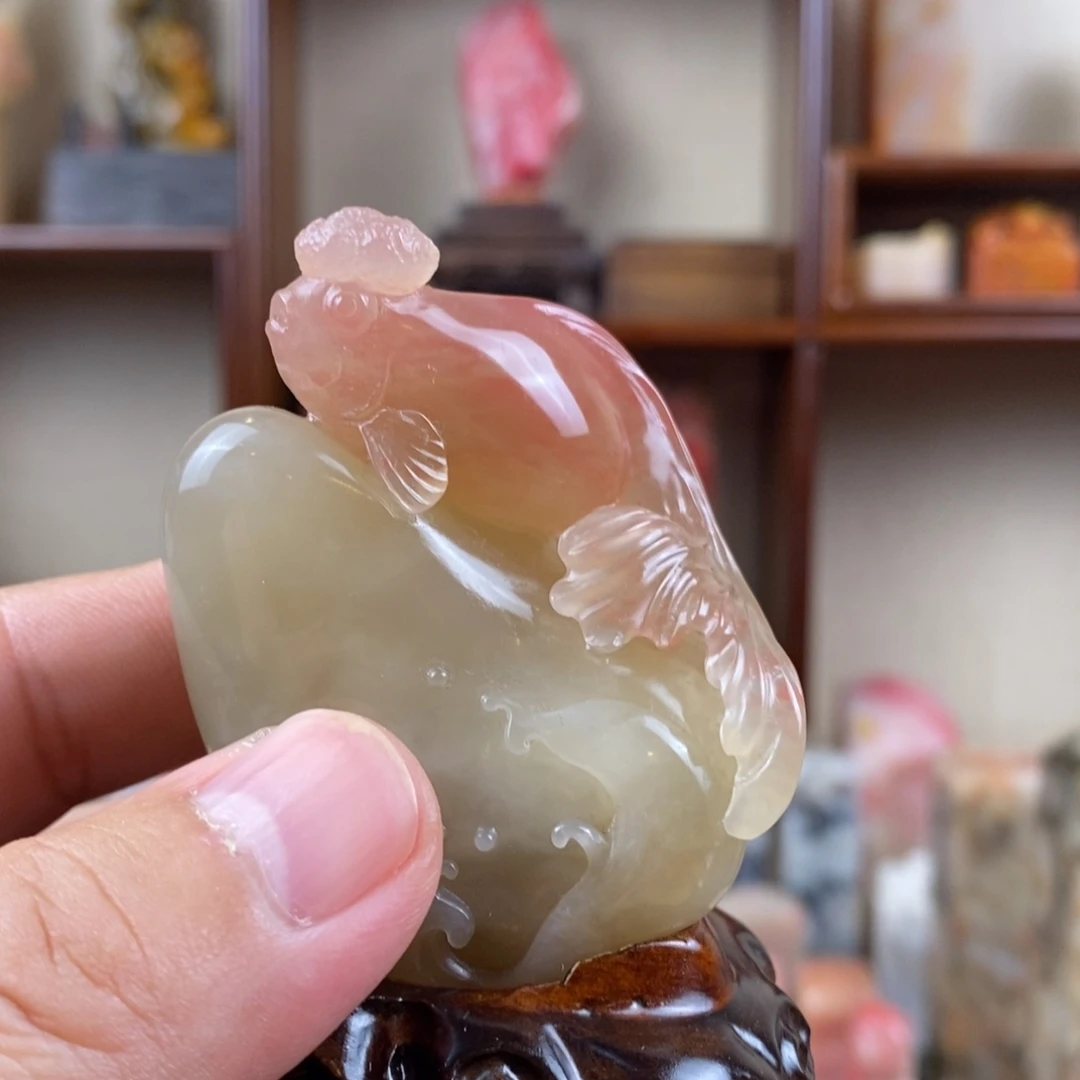 晨***风巴林石其他巴林粉冻摆件