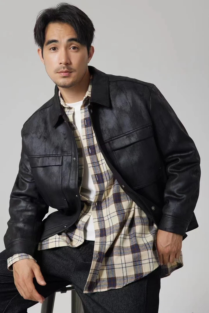 酷帅风高品质设计款皮衣