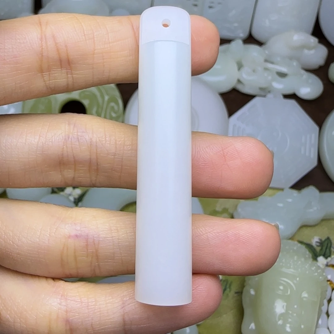 和田玉未镶嵌挂件翎管