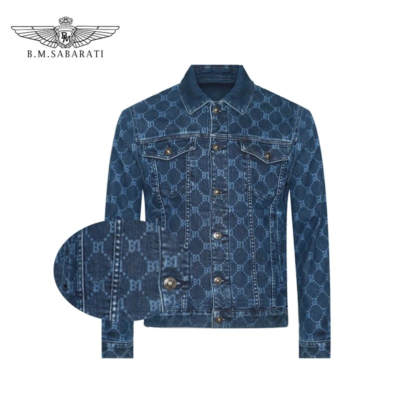 B.M.SABARATI 新款秋冬时尚成熟痞帅百搭宝马牛仔外套R