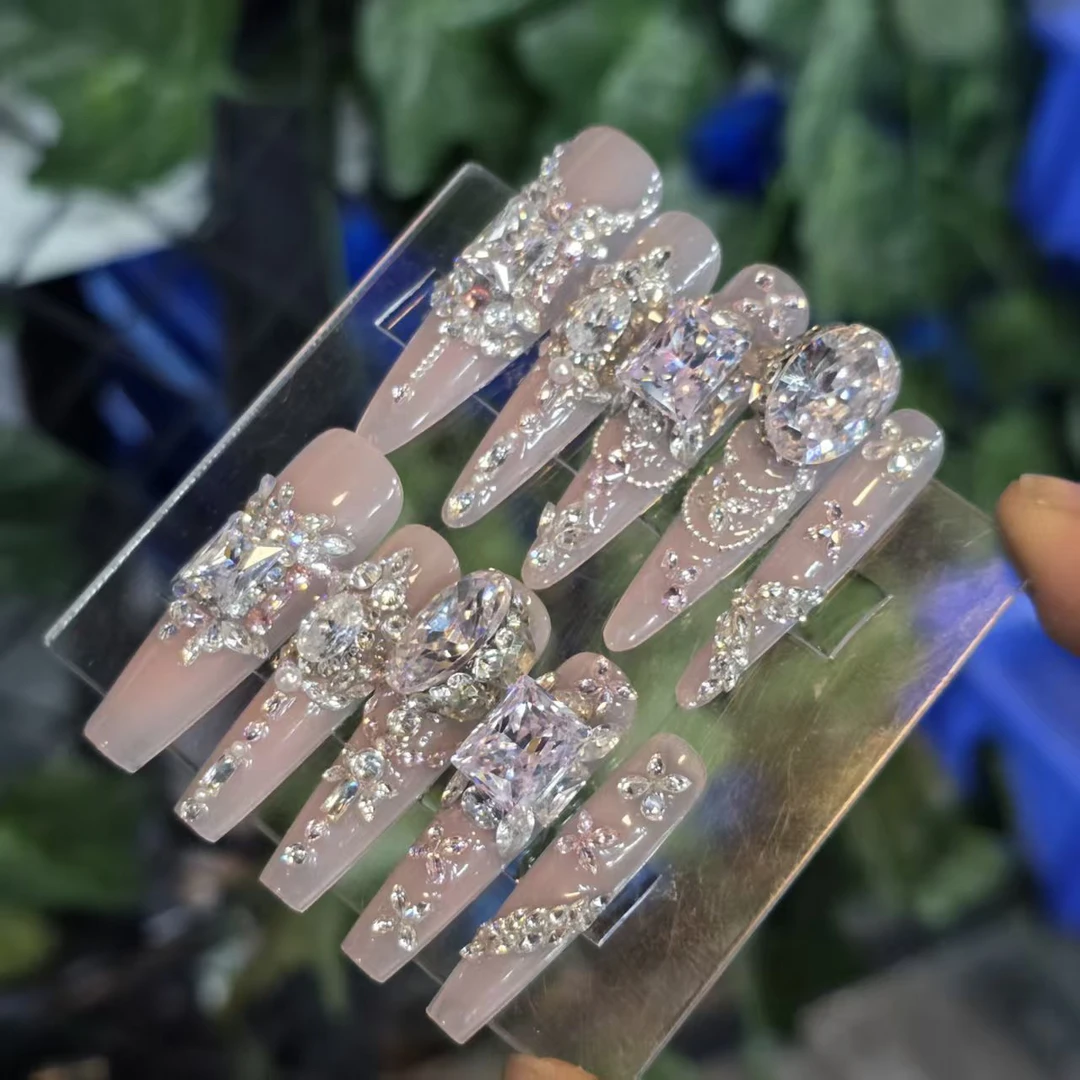 星空之巅丶(告10+小钢珠+无缝隙)珠宝级丶手工穿戴甲默认微瑕