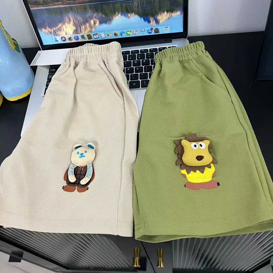 1446夏款立体卡通图案男童短裤2025新款潮童帅气百搭短裤