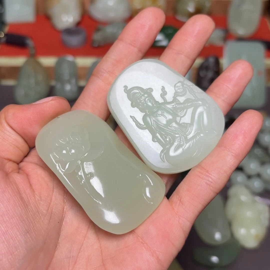 和田玉未镶嵌颈饰一*