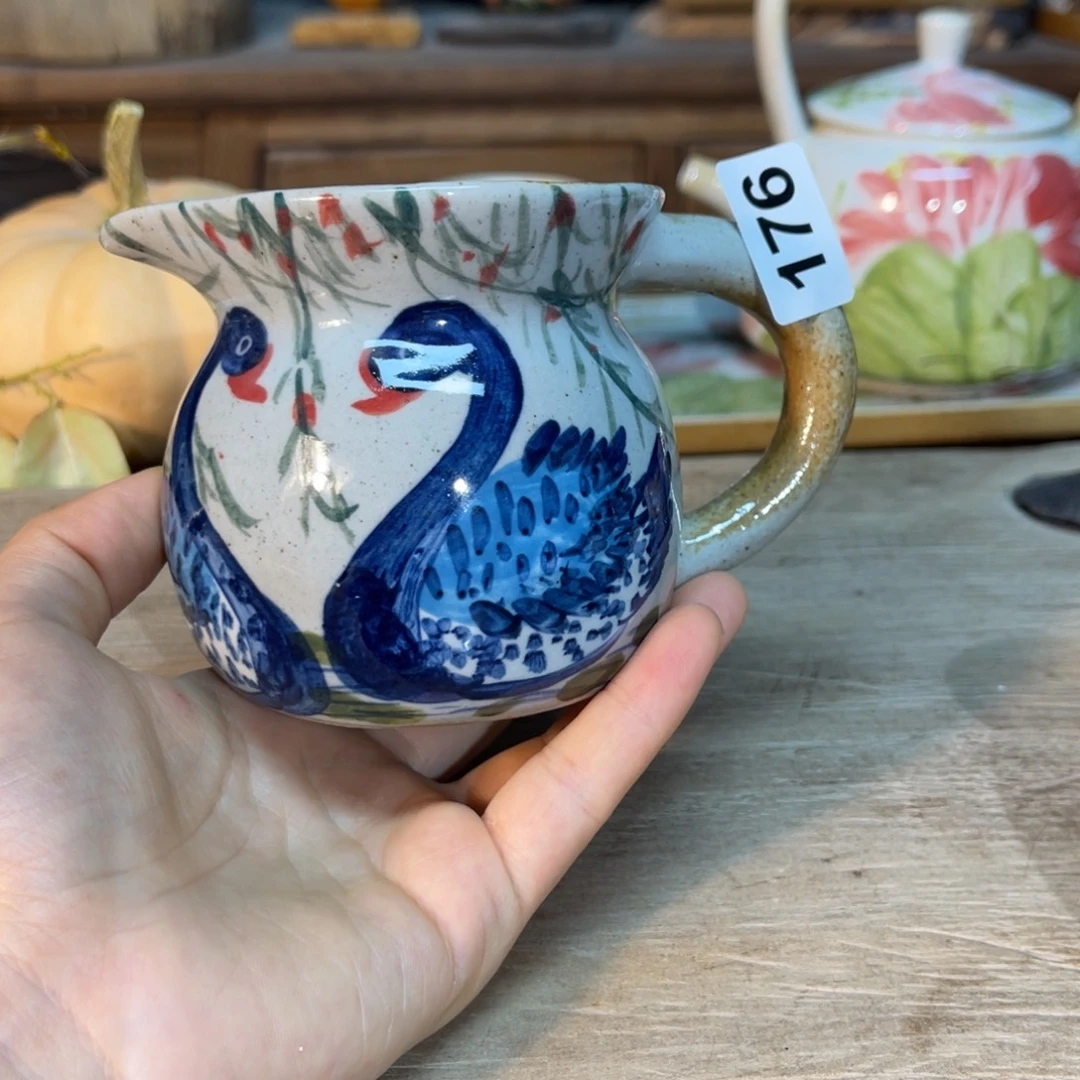 壶素浅陶瓷手工手绘