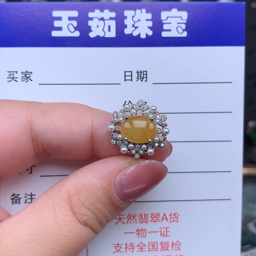 翡翠戒指银S925镶嵌戒指925