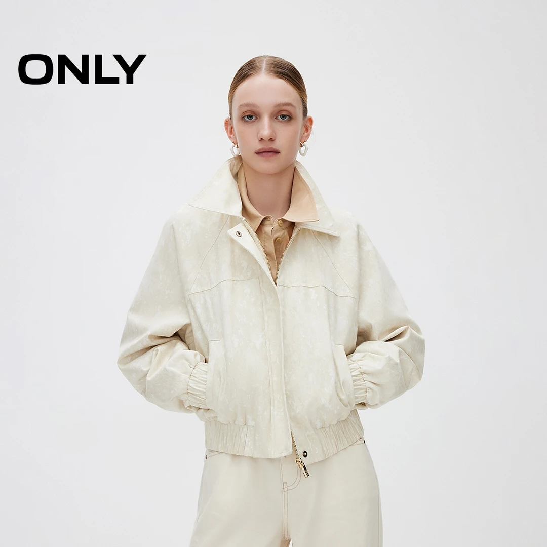 ONLY秋季百搭宽松翻领显瘦短款外套女酷飒风女装高级感|125136029