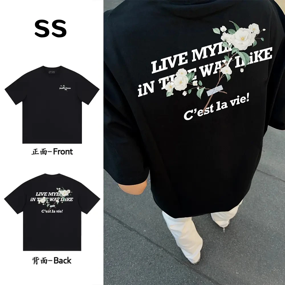 美式高街重磅纯棉山短袖t恤男夏季潮牌上衣宽松情侣装半袖女潮流