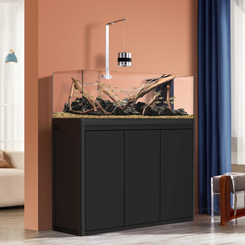 yee溪流鱼缸客厅2024新款超白玻璃家用小型底滤金鱼缸底滤造景缸