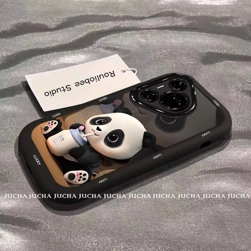 可爱熊猫适用华为pura80手机壳新款高级防摔70套软硅胶60卡通