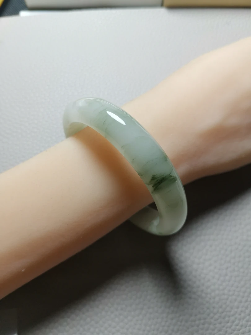 90号A-圈口57-58-天然正品-纯天然玉石-正品保障-天山翠-雪翠