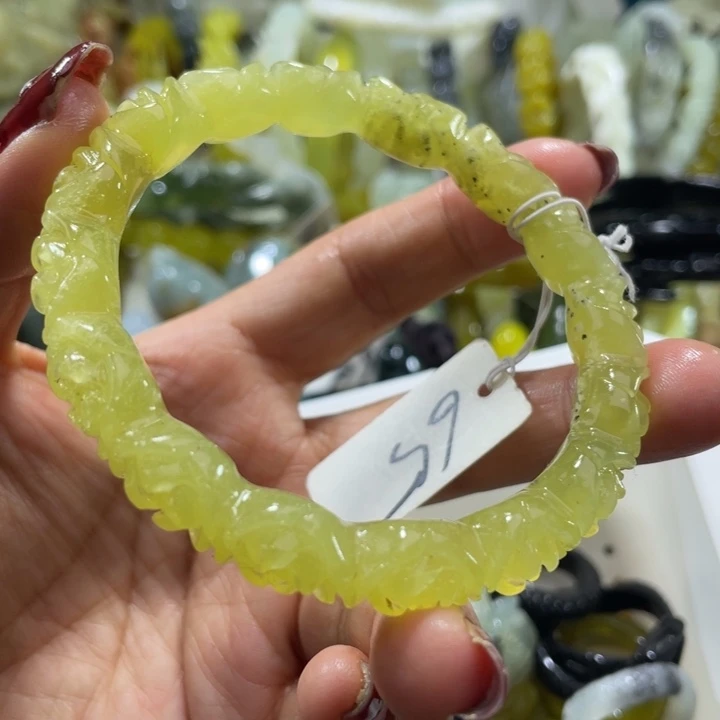 岫玉未镶嵌手镯58.59