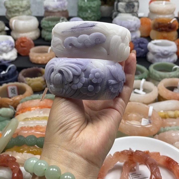 夢***影石英质玉未镶嵌手镯