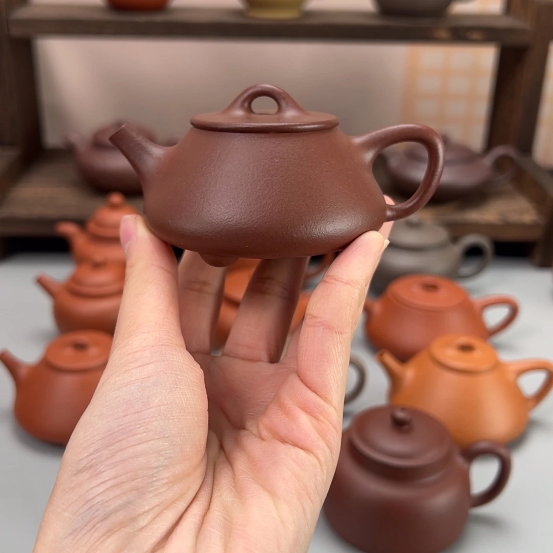 紫砂茶杯平盖石瓢中槽清100cc