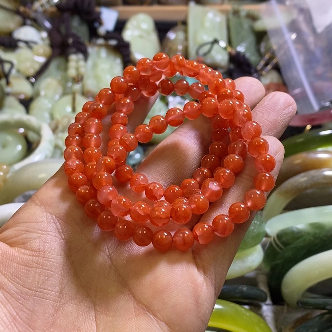 南红玛瑙未镶嵌手链