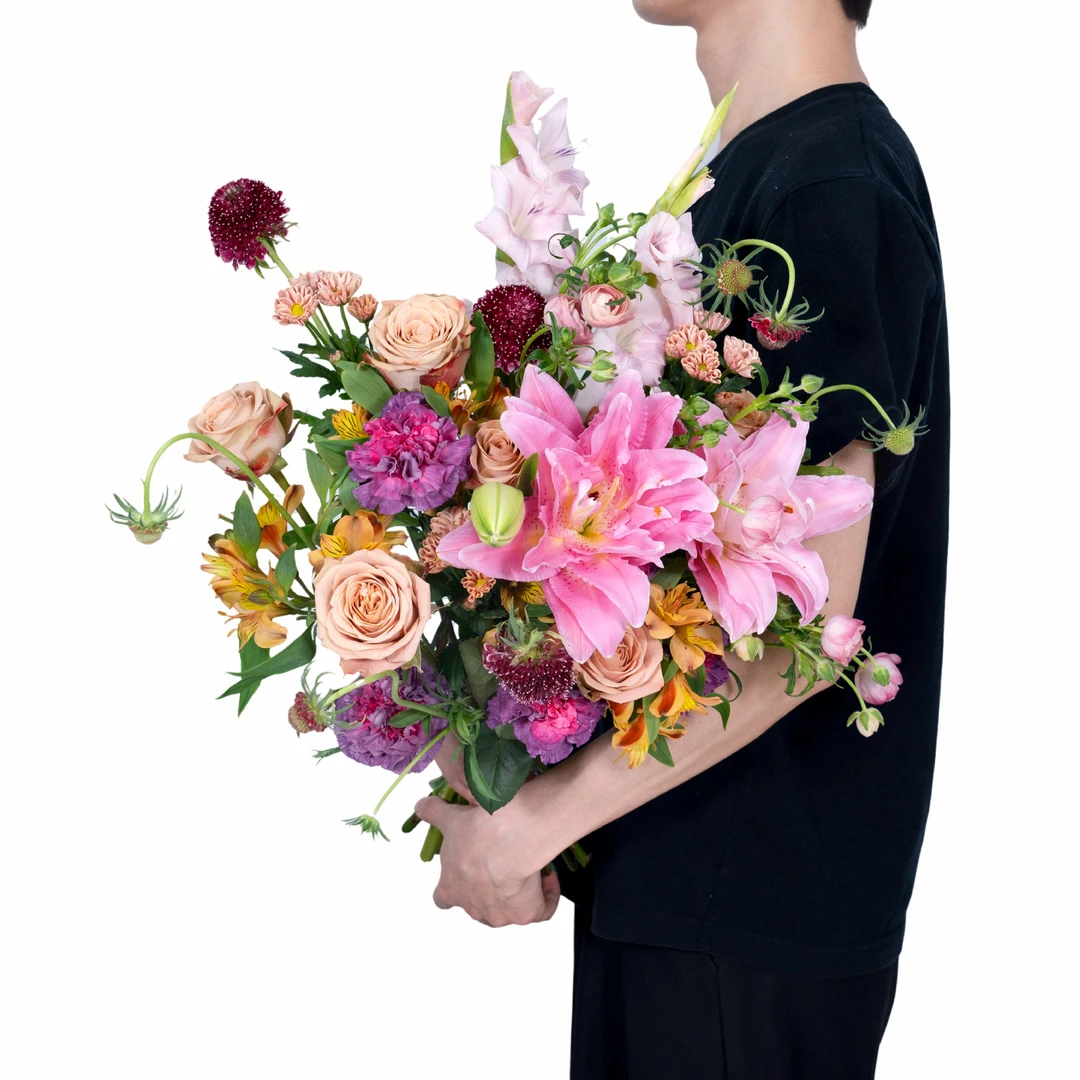 【暮色绒心】鲜花花束原创瓶插花材料包生花苞发货京东冷链包邮