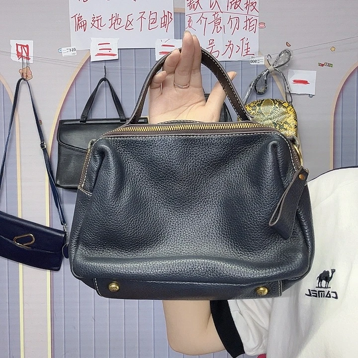 头层牛皮牛皮黑色包