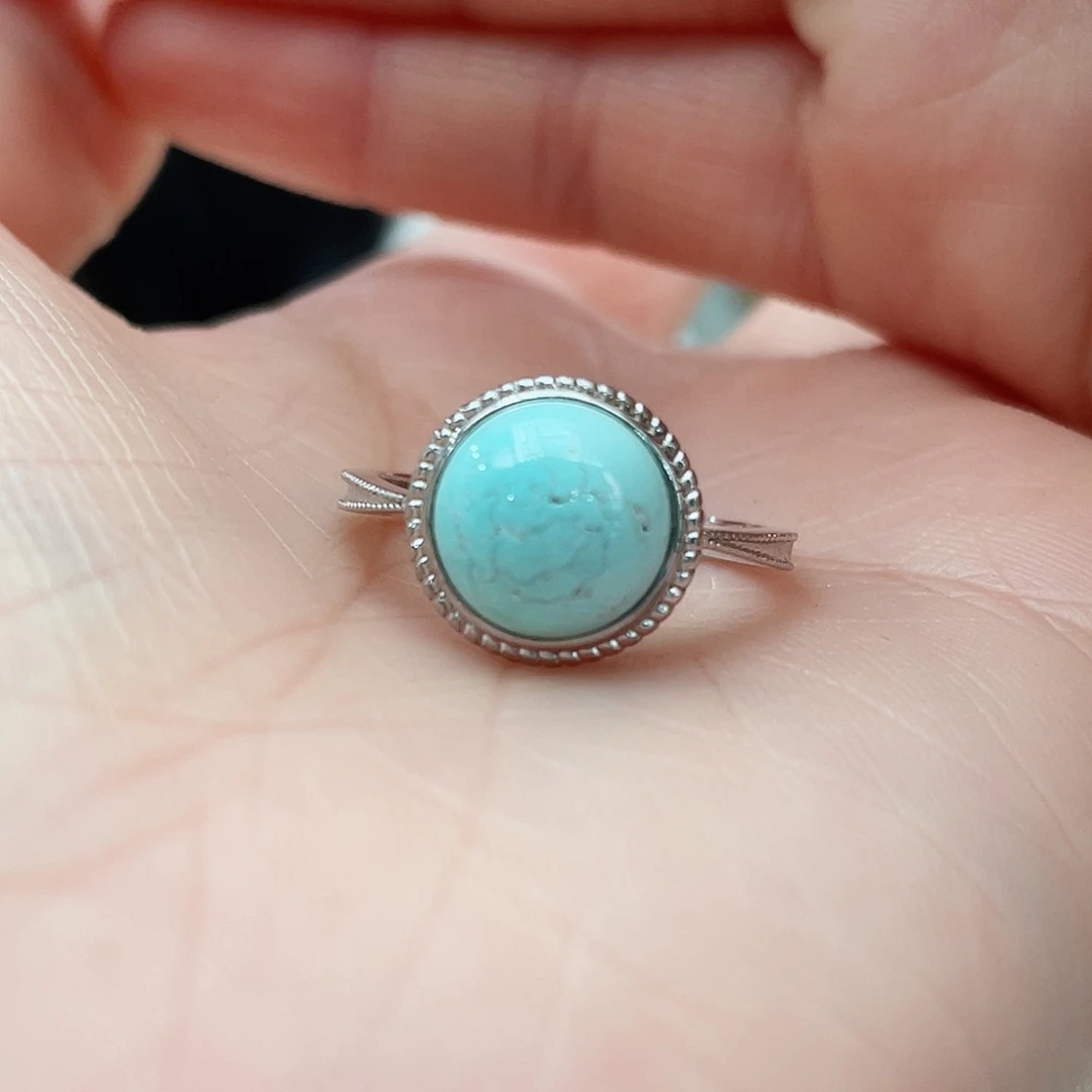 绿松石戒指银S925镶嵌
