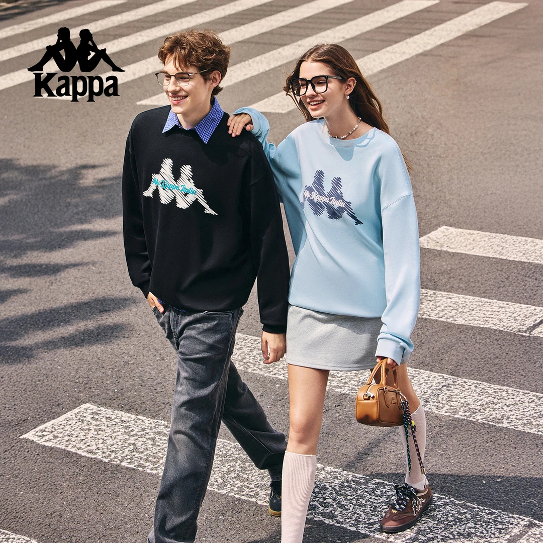 Kappa/卡帕秋季运动男圆领女针织潮流套头衫卫衣套头时尚百搭情侣