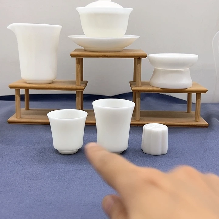 吆***台德化冰种玉瓷盖碗套装不要礼盒