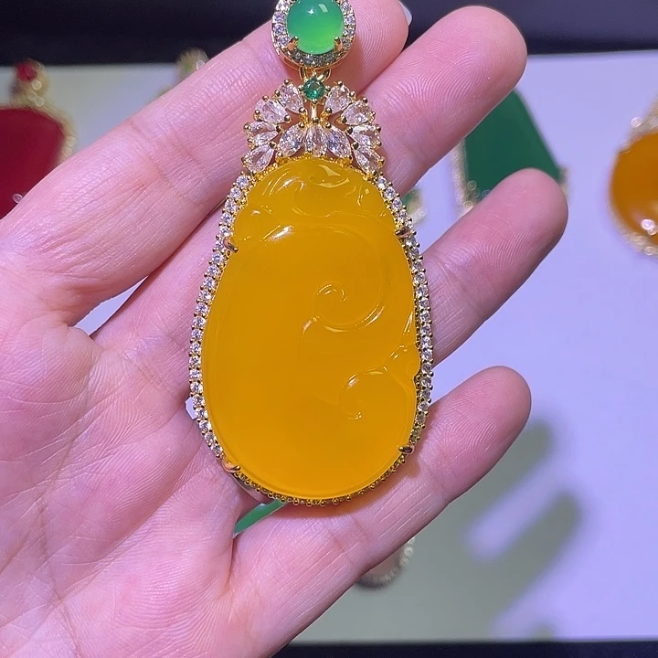 玛瑙/玉髓合金颈饰天然黄玛瑙