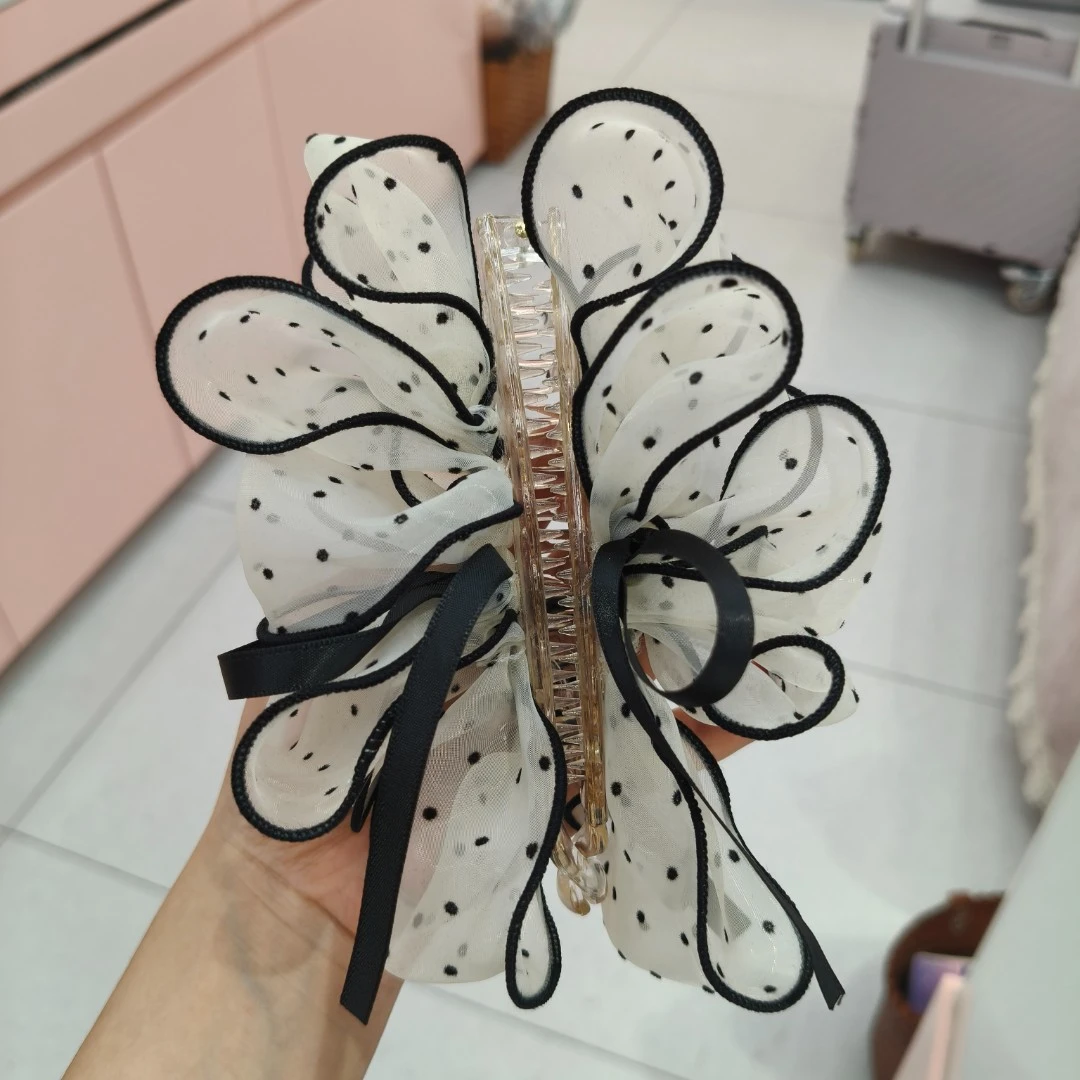 波点网纱款香蕉夹