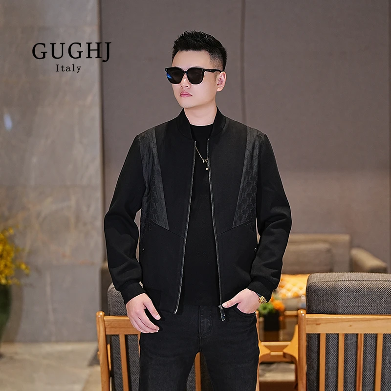 2025秋冬新款男士立领短款夹克时尚潮流简约百搭休闲商务上衣外套