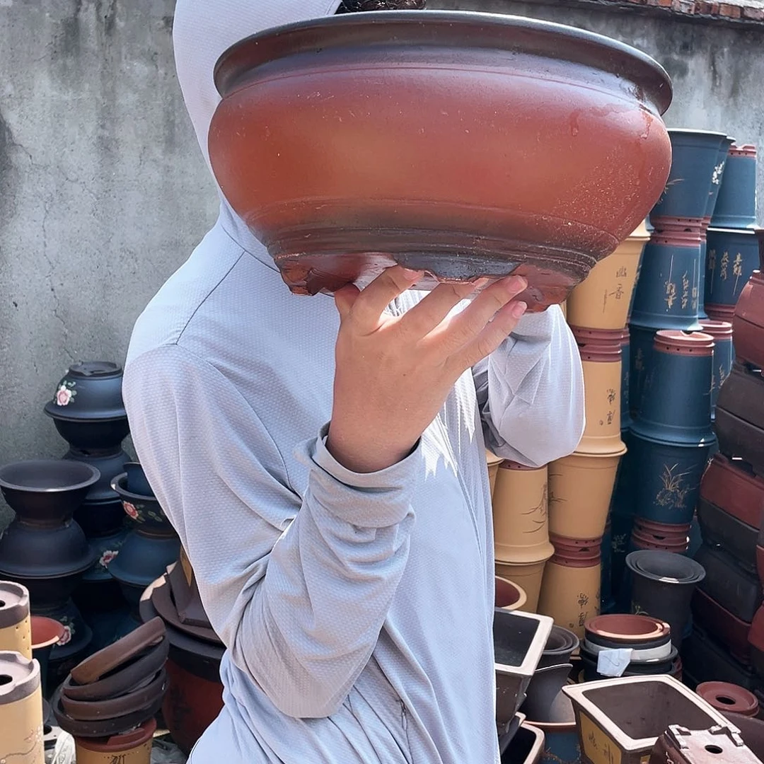 仿古鱼缸小花盆紫砂花盆