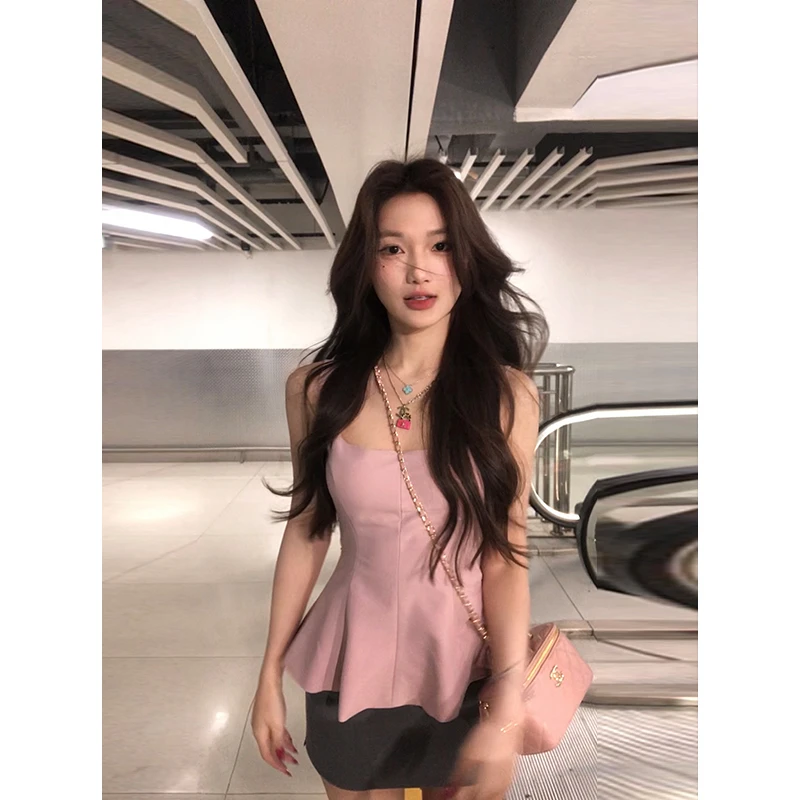 【12YE】辣妹风设计款修身显瘦灰色百搭短半身裙 Q1138