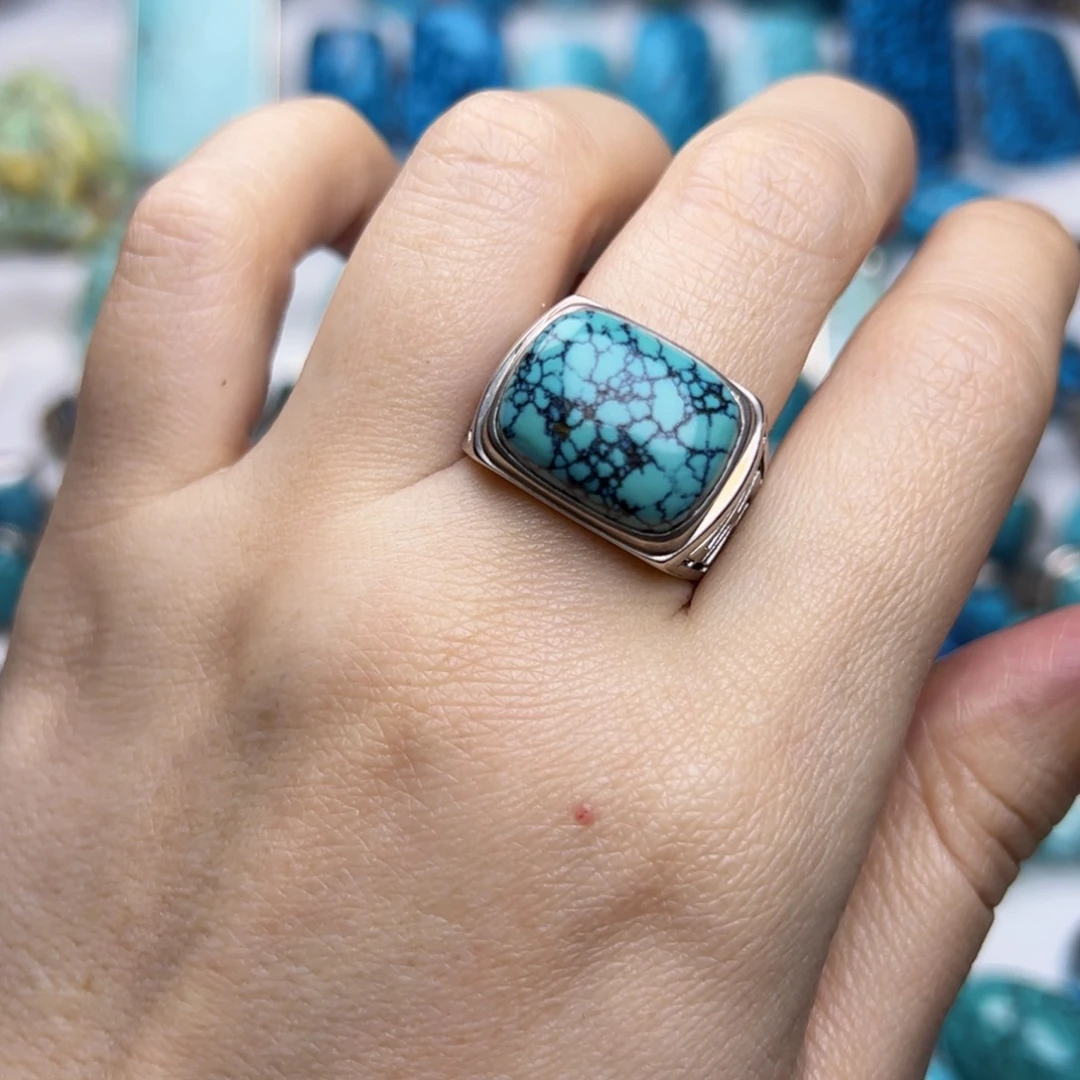 绿松石珠宝奇石银S925镶嵌