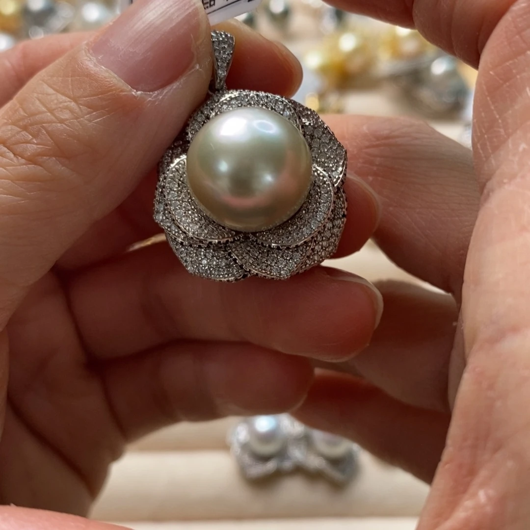 海水珍珠颈饰银S925镶嵌