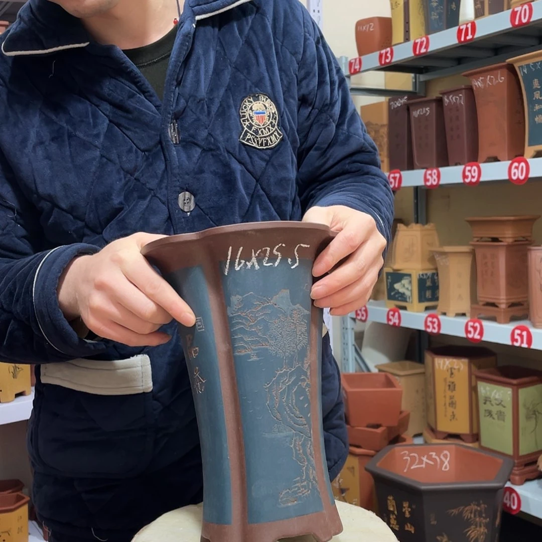 紫砂天心紫砂手工花盆