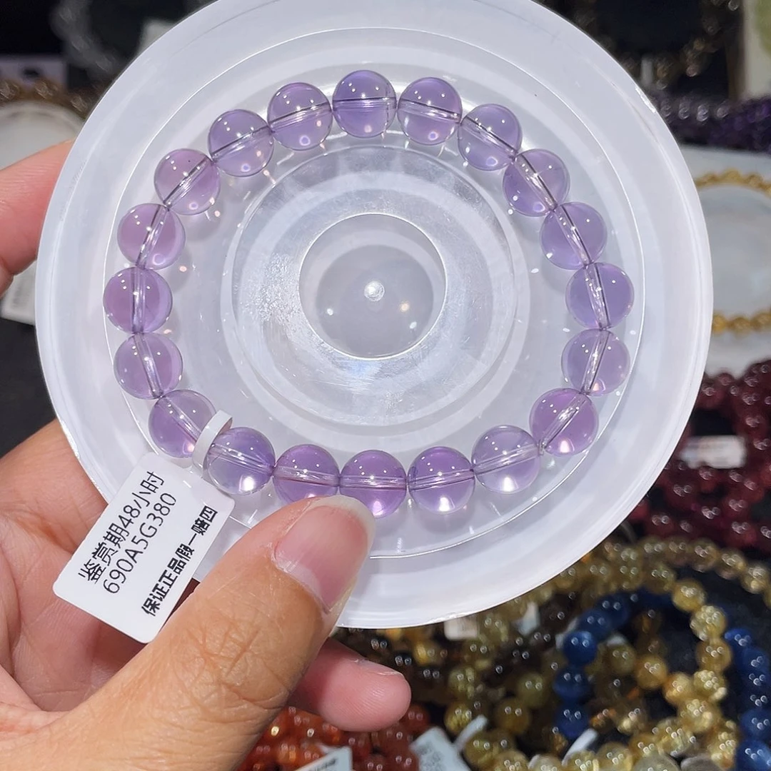 未镶嵌手串水晶玻紫9.8m