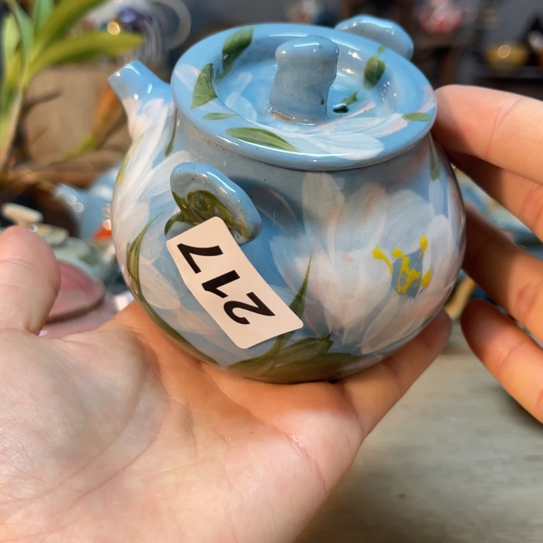 M***℡壶素浅陶瓷手工手绘