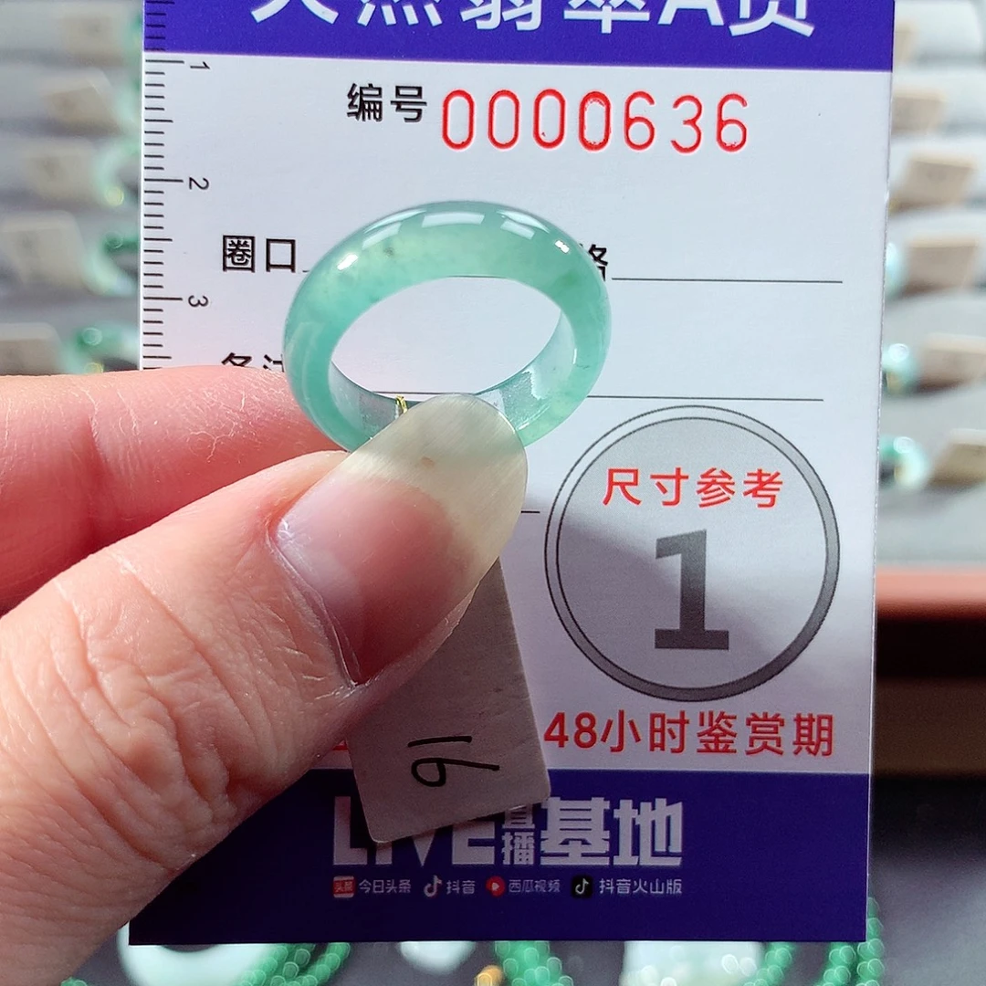 翡翠未镶嵌戒指16号