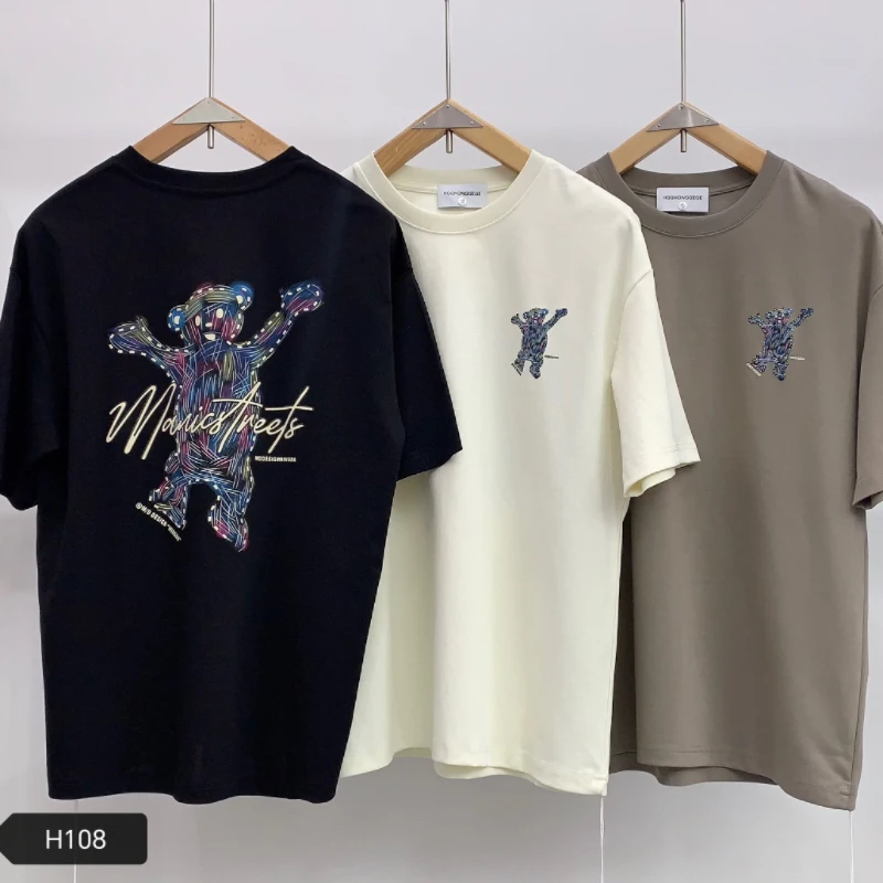 2025夏季简约透气男士百搭休闲圆领短袖401-409