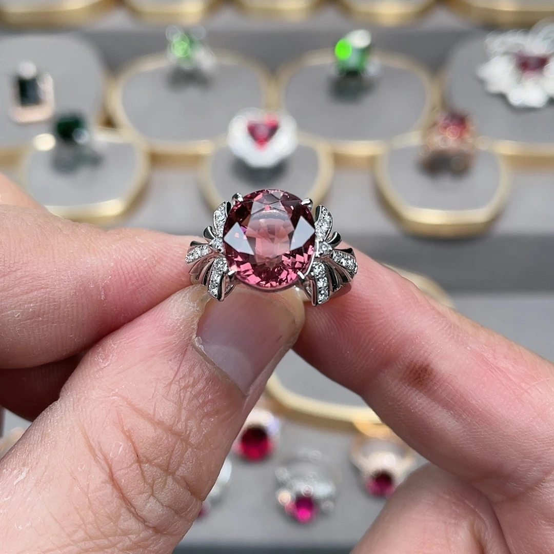 碧玺戒指18K金镶嵌6.34ct