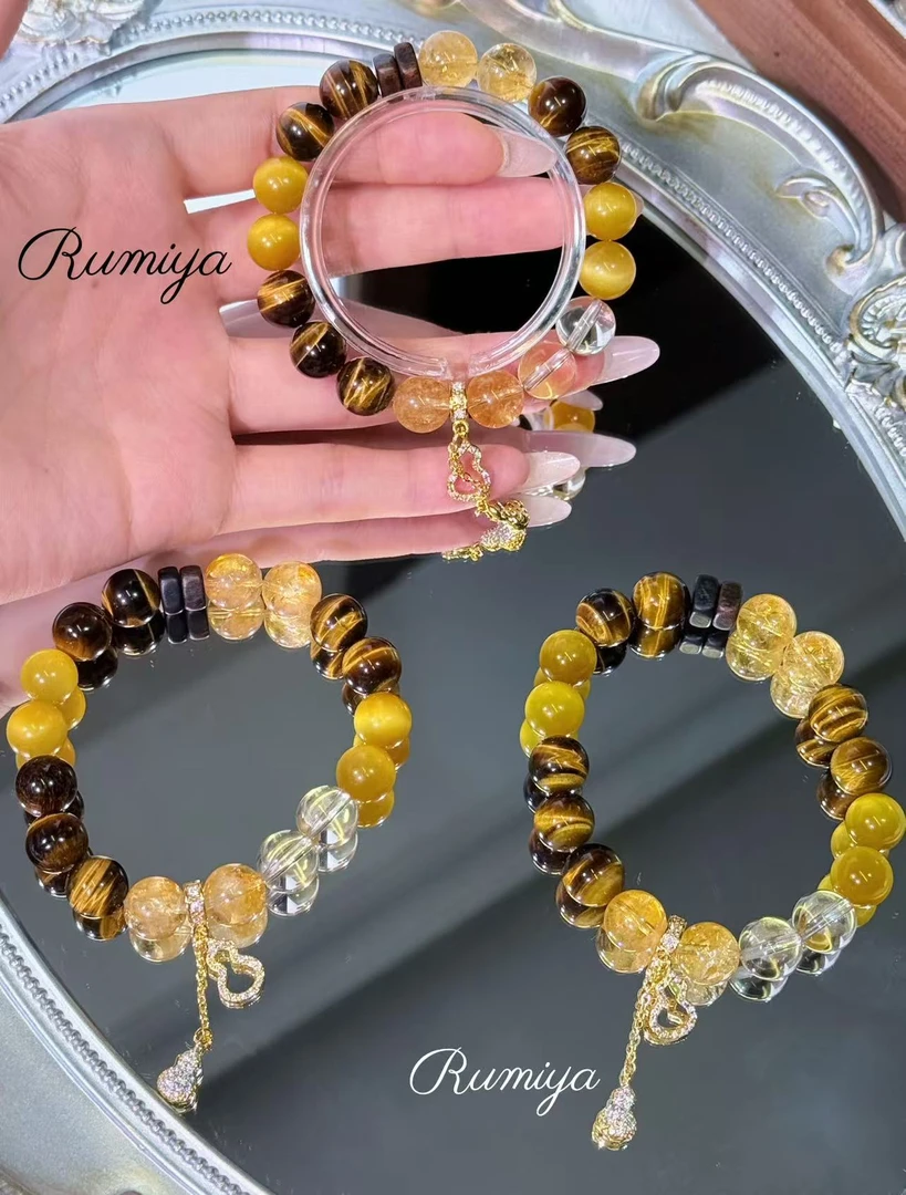 天然水晶金霸大综合黄虎眼金虎眼黄塔晶白水L73646（拍两单）